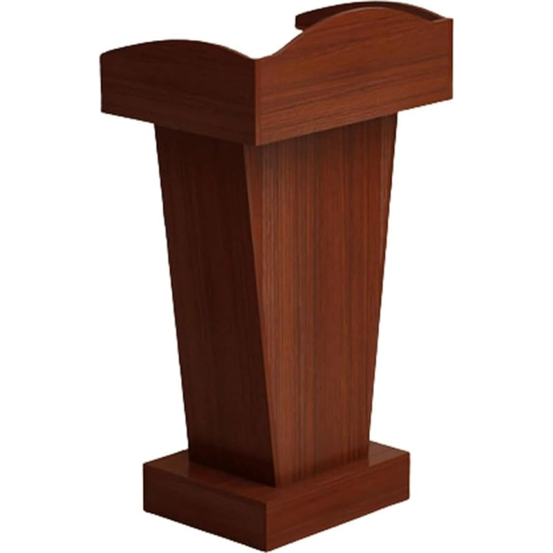 Minimalistinis podiumas su stalčiais ir atviru saugojimu Medinis konferencijų stalas Nešiojamasis mokytojų podiumas (tikmedis)