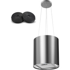 SNDOAS ištraukiamasis gaubtas, salos gartraukis, konvekcinis 700 m³/h oro srautas su aktyvuotos anglies filtru, 35 cm, 3 lygiai, 5 minučių laikrodis, LED apšvietimas, skirtas moderniems salos gartraukiams, nerūdijantis plienas