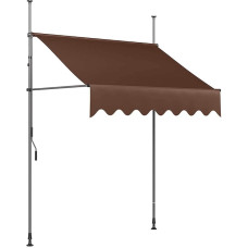 Manuell einziehbare Markise, Sonnenschutz/wasserdicht, einziehbare Terrassenmarkise for den Außenbereich, Sonnenschutz, verstellbares Markisendach for Terrassentürfenster(I1,98.43x47in/250x120cm)