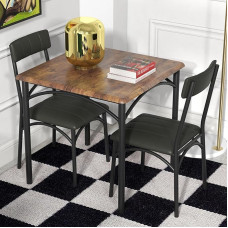 Dining Table Set for 2 People, Kitchen Table with 2 Padded Chairs, 3-Piece Square Dining Set for Small Spaces, Home, Kitchen