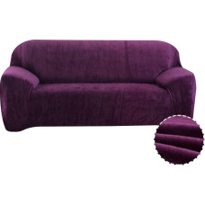 Velvet Sofa Cover, 1, 2, 3, 4 Seater, Solid Colour Sofa Cover, Stretch Sofa Cover, Elastic Universal Protective Cover, Sofa Non-Slip Sofa Covers, Spandex Sofa Protector, Sofa Cover (Dark Purple,