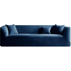 Įtempimo Chesterfield sofos dangtelis, Velvet Spandex sofos dangteliai, sofos dangtelis su sėdynės pagalvėlės dangteliu, neslystantis sofos apsauginis dangtelis su porankiu (mėlyna, sofa)