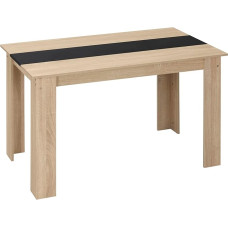 HOMCOM Rectangular Dining Table for 4 to 6 Seater Kitchen Table 120 x 69 x 75 cm Modern Style Triangular Legs Sturdy Oak and Black