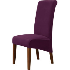 Dideli kėdžių dangteliai Velvet Plush valgomojo kambario kėdėms, XL kėdžių dangtelis Stretch High Back apsauginiai dangteliai kėdėms, kėdžių apsauginių dangtelių rinkinys vestuvėms (violetinė, 2 vnt.)