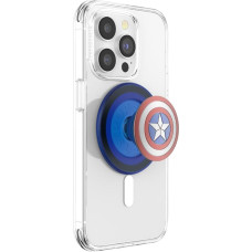 PopSockets Phone Grip for MagSafe with Kickstand, Magnetic Stand, Swappable Top, Secure Hold for iPhone MagSafe Cases, Phone & Tablet Grip, Marvel - Enamel Captain America