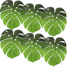 Tischsets rutschfest in Monstera 6 Stück aus Grünem Eva Material und Leicht zu Reinigen und Isolieruntersetzer als Party Dekoration
