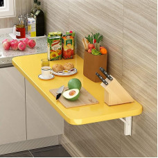 Blauer Klapptisch zur Wandmontage, Klapptisch, Computertisch, 35 x 20 Zoll, platzsparend, für Küche und Esszimmer, Schreibtisch mit Stützbock