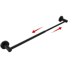 RFOUO Adjustable Towel Bar 12.5-23 Inch Bathroom Towel Rail with SUS 304 Stainless Steel Heavy Duty Wall Mounted Towel Rack for Bathroom Kitchen Matte Black