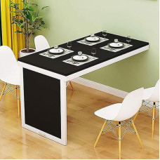 Moderner, an der Wand montierter, klappbarer Esstisch, platzsparender Küchentisch aus Holz, klappbarer Schreibtisch (89,9 x 60,9 x 74,9 cm, Schwarz A)