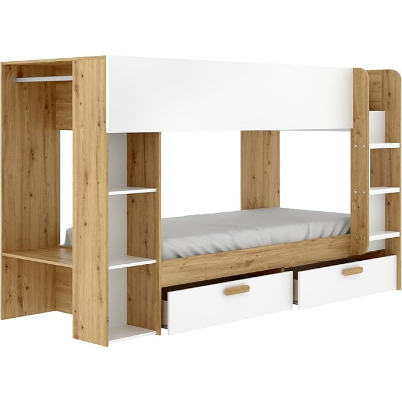 DEKIT GRUPO RIMOBEL Nido Nordic Melamino lova, balta, 150 x 245,4 x 109,8 cm