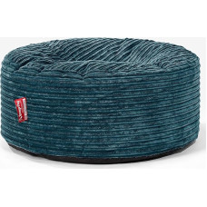 Lounge Pug Pouf Bean Bag 65 cm apvalus Teal Corduroy audinys Patogi taburetė ar pėdkelnė