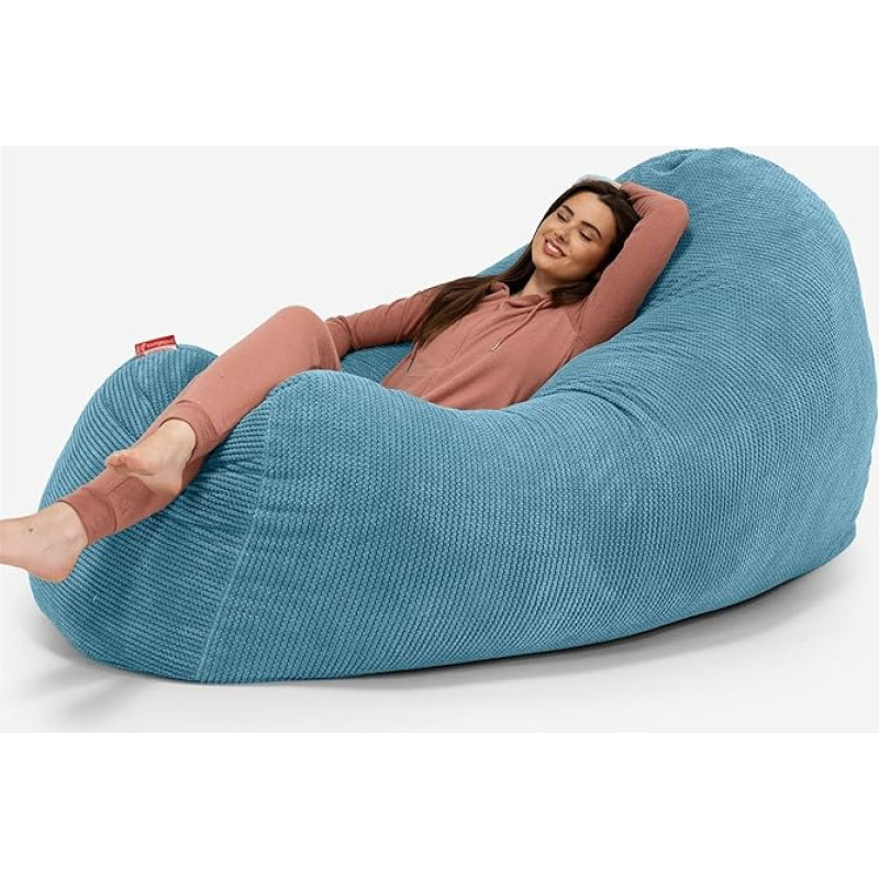 Mopsas, milžiniškas pupų maišas sofa Bean Bag Sofa Pom-Pom Turquoise