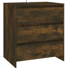 vidaXL Komoda su 3 stalčiais Komoda šoninė spintelė Daugiafunkcinė spintelė Dūminis ąžuolas 70 x 41 x 75 cm Medienos medžiaga