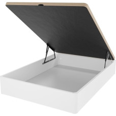 DUÉRMETE ONLINE 105 x 190 cm itin sustiprinta didelės talpos sulankstoma lova su orui pralaidžiu dangčiu - NEMOKAMI ĮRANKIAI - BALTA MEDIENA