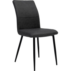 Dining Room Chairs in Leather Look Modern Comfortable Chairs with Quilted Front Covered Back Padded Kitchen Chairs Curved Backrest for More Seat Comfort, Colour: Anthracite, Quantity: 1 Piece