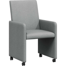 vidaXL Valgomojo kėdės su ratukais 2 vnt. šviesiai pilka 57 x 66 x 94 cm Audinys Valgomasis Šiuolaikinės ergonominės kėdės Virtuvės kėdės su ratukais Elegantiškos šeimai Funkcionalios patogios sėdynės