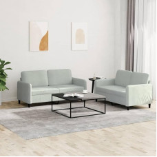 ShGaxin 3201974 2 dalių sofos komplektas, šviesiai pilkas aksomas, poilsio sofa, sofos ir kušetės, poilsio sofa, svetainės sofa, sofa su miego funkcija