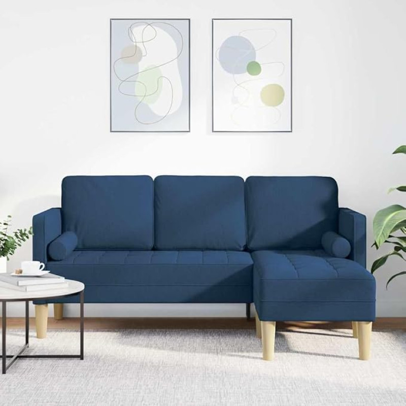 Modernes Sofa Set 2 Stück Hellgrau mit atmungsaktivem Polyester und Kissen, Sofa Set mit flachen Armlehnen hellgrau, atmungsaktives Polyester 2 Stück, modulares