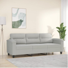 359568 3-vietė sofa, šviesiai pilka, 180 cm, mikropluošto audinys, svetainės sofa, Sofos ir kušetės, Poilsio sofa, Svetainės sofa, Sofa su - 359568
