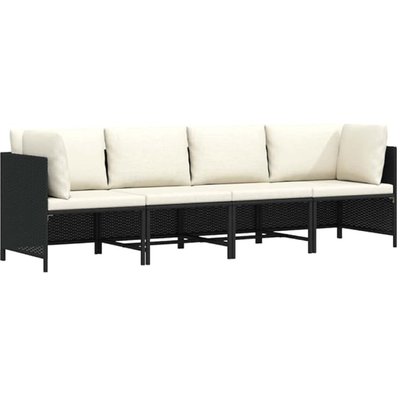 Modulinė sofa Poly Rattan Garten Lounge Set, Ecksofa mit abnehmbaren Kissen als modulares Gartensofa in Grau