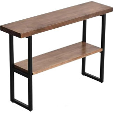 Konsolentisch Schmal, Sideboard Schmal aus Kiefernholz, Metalgestell, Geeignet für Unebene Böden, Vielseitiges Design(120x85x30CM/47x33x12in)