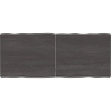 Apdorotas 120 x 50 x (2-6) cm medžio masyvo stalviršis, virtuvės, kavos, valgomojo stalo, rašomojo stalo, stalviršio pakeitimas, tamsiai rudos spalvos