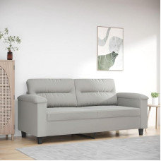 359562 2 vietų sofa, šviesiai pilka, 140 cm, mikropluošto audinys, svetainės sofa, Sofos ir kušetės, Poilsio sofa, Svetainės sofa, Sofa su - 359562