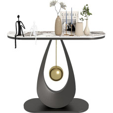 Konsolentisch für den Eingangsbereich, schmaler Eingangstisch mit Ablagefächern, Konsolentisch mit Metallgestell, rustikaler Eingangstisch für Flur, Wohnzimmer (Schwarz B, 100 cm/39,4 Zoll)