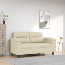 359579 2-vietė sofa kreminė 120 cm, dirbtinė oda, poilsio sofa, sofos ir kušetės, poilsio sofa, sofa svetainei, sofa su