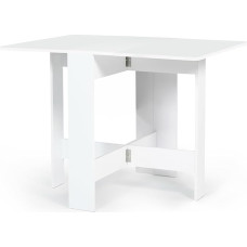 IDMarket - Folding Console Table EDI 2-4 People Wood White 103 x 76 cm