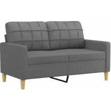 vidaXL Sofa 2 sėdimos vietos, sofa svetainei, minkšta sofa su metaliniu rėmu, svetainės sofa, dvivietė svetainės sofa, svetainės baldai, tamsiai pilkas audinys
