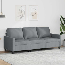 3-Sitzer Sofa Hellgrau 180 cm Stoff Modernes Polstermöbel Wohnzimmer Couch Bequem mit Metallgestell für Entspannung Fernsehen Gäste