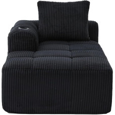 DRIXNO sofa su miego funkcija, viengulė sofa su gyvenamąja zona, minkšta kampinė sofa su atlošo pagalvėlėmis, modernaus stiliaus sofa-lova svetainei ir miegamajam, neremontuojama, 158 x 93 x 61 cm, juoda
