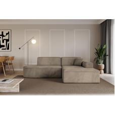 ALTDECOR IREA-L1-v3 Corner Sofa in L-Shape 232 x 165 x 77 cm Brown