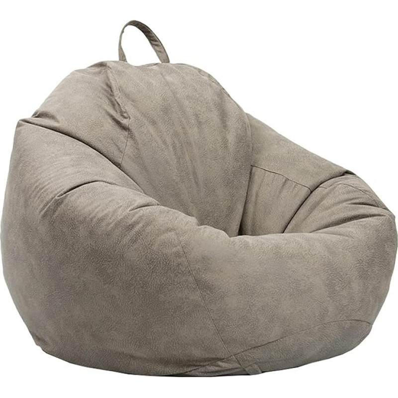Bean Bag kėdės sofos dangtis be užpildo Lazy Lounger High Back Didelis Bean Bag saugojimo kėdė Couch Couch Lazy Sofa Kėdės 80 cm x 90 cm Grey