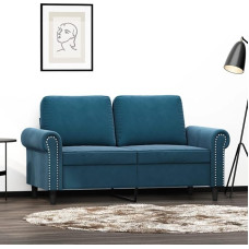 2-Sitzer-Sofa Dopplesofa Sofa Couch Loungesofa Polstersofa Relaxsofa Gästesofa Loveseat Sofa für Wohnzimmer Schlafzimmer Gästezimmer Blau 120 cm Samt