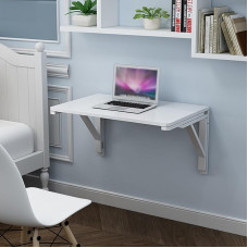 Strapazierfähiger Klapptisch zur Wandmontage, zusammenklappbar, platzsparend, Laptop-Computertisch im Heimbüro, für kleine Räume (Größe: L 50 x B 30 cm)