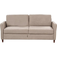 Beliani Sofa Fabric Beige / Taupe 3-Seater Padded with Storage Space Mare