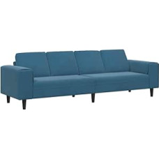 4-Sitzer Wohnzimmer Sofa Blau 250x77x76 cm Modernes Schlafsofa mit atmungsaktivem Polyesterbezug wetterbeständig und langlebig für Wohnzimmer Küche Jugendzimmer und Balkon
