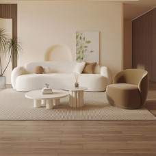 Išlenkta paminkštinta modulinė sekcinė sofa, minimalistinė 3 vietų sofa su ergonominiu atlošu ir sėdynės pagalvėle svetainei, butui