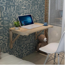 WBWAPA Robuster Kleiner Klapptisch, an der Wand montiertes, zusammenklappbares Hängeregal mit Stütze, Wandtisch, zusammenklappbar für Küche und Waschküche, Länge 40-120 cm (Größe: L60 x B
