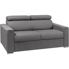 Vente-unique - Sofa Bed 2-Seater - Lying Surface: 120 cm - Mattress Height: 18 cm with Memory Foam - Fabric - Grey - Vizir