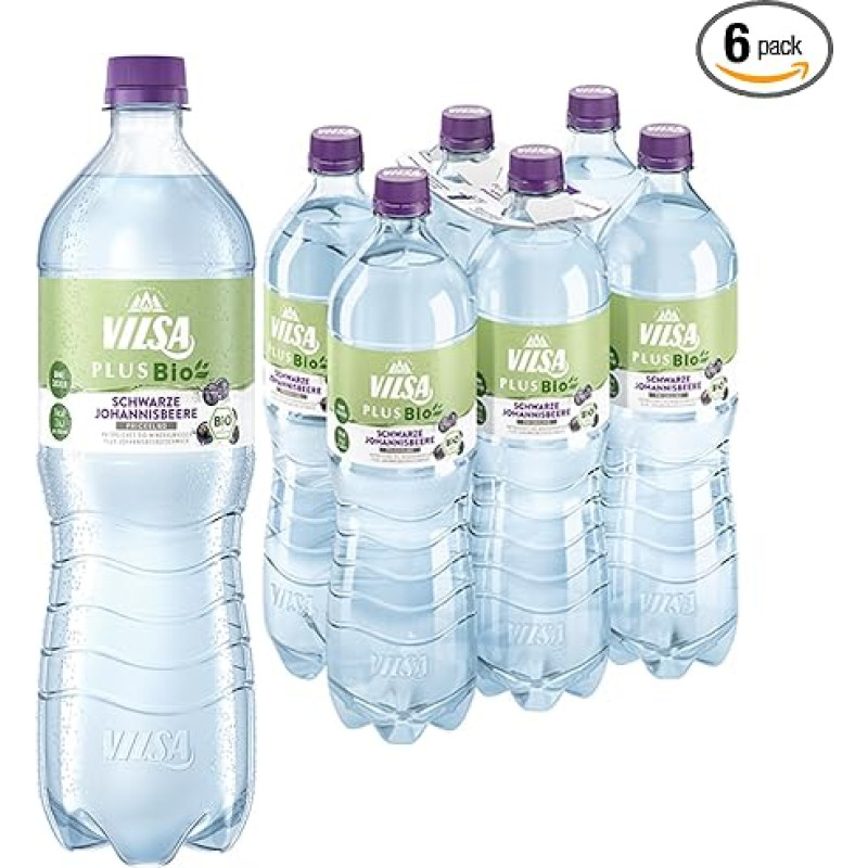 VILSA Plus Ekologiški juodieji serbentai, 6 x 1,00 l rPET