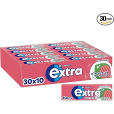 Extra arbūzų skonio kramtomoji guma be cukraus - 10 vnt. pakuotė - 30 x 10 vnt.