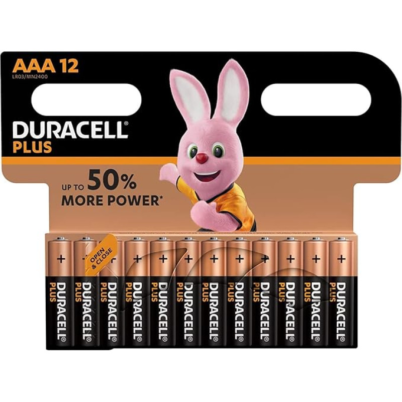 DURACELL 15071702 Šarminės AAA Plus baterijos, 12 vnt.