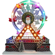 Wintem Joywheel Weihnachtsspiel mit bunten LED-Lichtern und Musik, batteriebetriebene handbemalte Dekoration für Zuhause, Tisch oder EIN einzigartiges festliches Geschenk