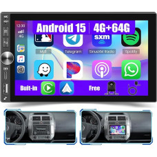 Inefala Android 15 Autoradio 1 din mit Display 6.28 Zoll Wireless Carplay Android Auto, Radio Bluetooth 1 din mit Mirror Link RDS/FM Rückfahrkamera Mic