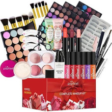 FantasyDay Xmas Make-Up Sets Advent Calendar 2025 Multifunctional Cosmetic Vanity Case Girls Makeup Gift Set - Makeup Kit with Eyeshadow Palette Lipstick Concealer Powder Blush Mascara