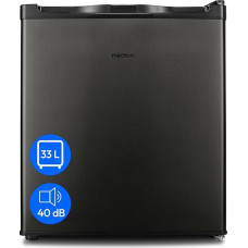 MEDION MD37675 mini šaldiklis (33 litrų talpos, 51 cm aukščio, reguliuojamo aukščio kojelės, įleidžiama rankena, rankinis temperatūros nustatymas, 4 žvaigždučių įvertinimas, pilka spalva)