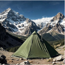 Camping Hot Tent with Wood Stove Jack Winter Teepee Tent 4 Season Backpacking Tent for Survival Hunting Military Fishing